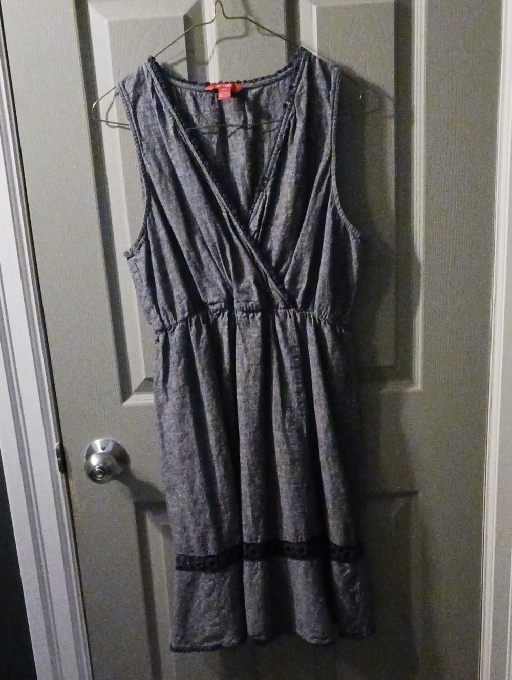 Joe Fresh Charcoal Sleeveless Wrap-Front Dress